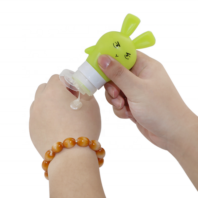 Cute Bunny Shaped Travel Size Silicone Bottle for Hand Sanitizer, Lotion, and Shampoo