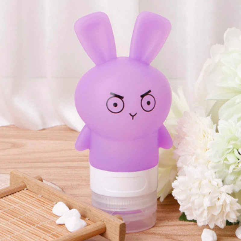 Cute Bunny Shaped Travel Size Silicone Bottle for Hand Sanitizer, Lotion, and Shampoo