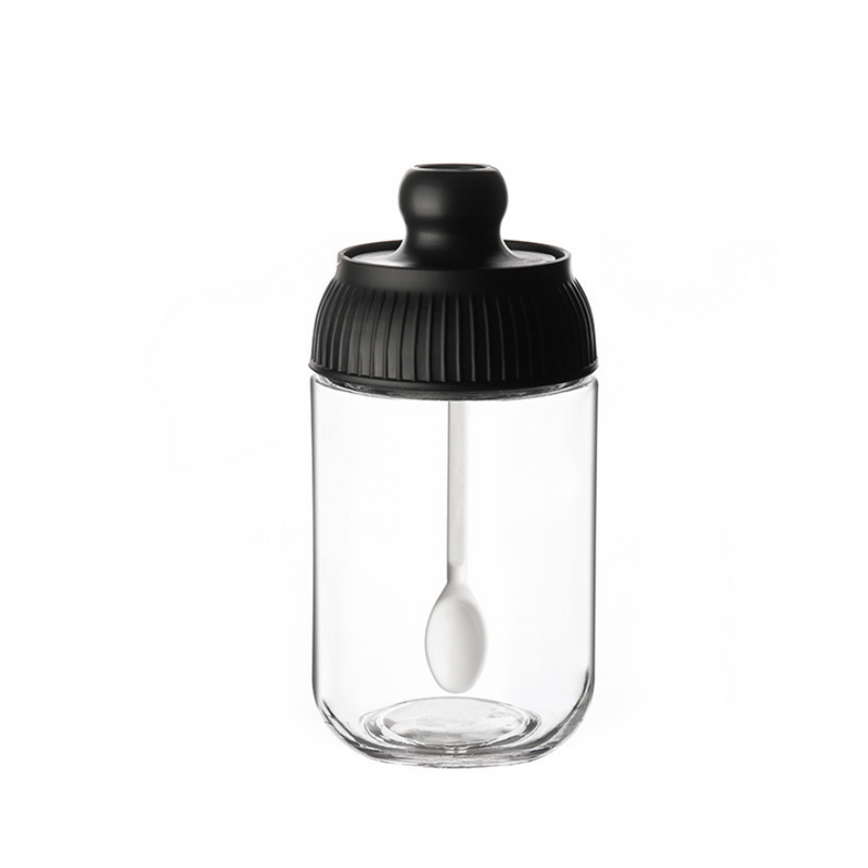 Elegant 250ml Salt Cruet Bottle with Spoon Lid for Kitchen Seasoning and Storage