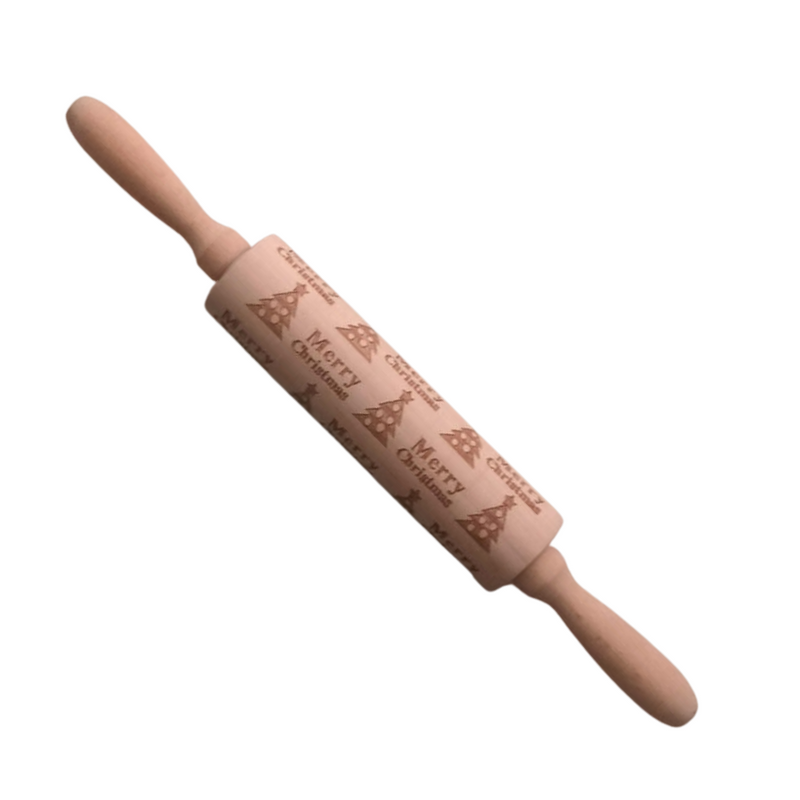 Elegant Wooden Embossed Rolling Pin for Baking - Perfect for Cookies and Pastries