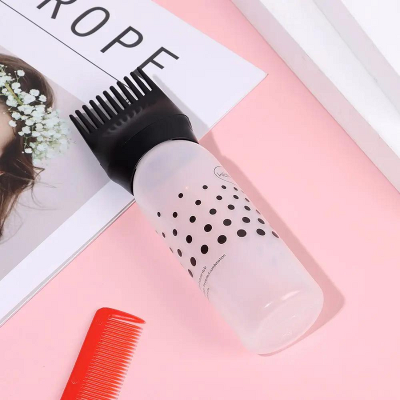 Convenient Hair Dye and Oil Applicator Bottle with Comb Cap - Easy and Mess-Free