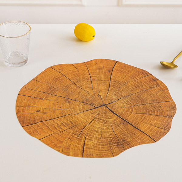 Rustic Tree Ring Design Heat-Resistant Placemat - Natural Look for Your Table Setting