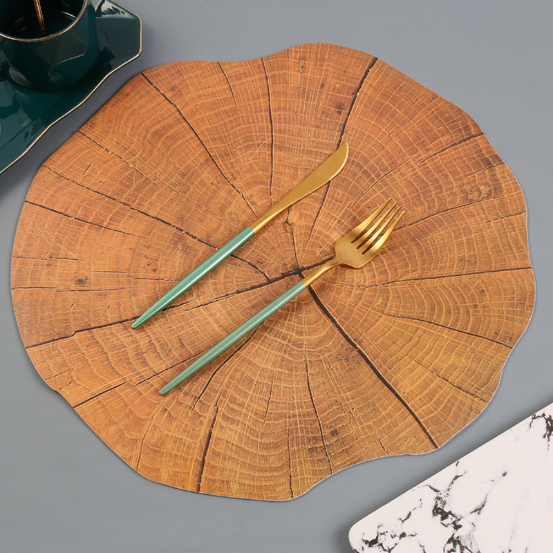 Rustic Tree Ring Design Heat-Resistant Placemat - Natural Look for Your Table Setting