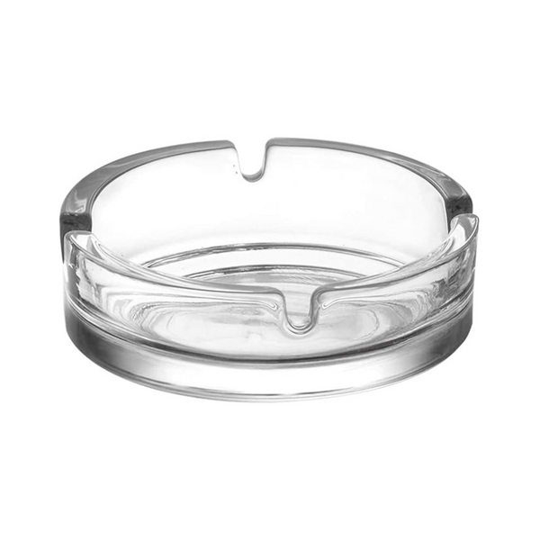 Elegant Crystal Glass Ashtray - Round Design for Home or Office Use