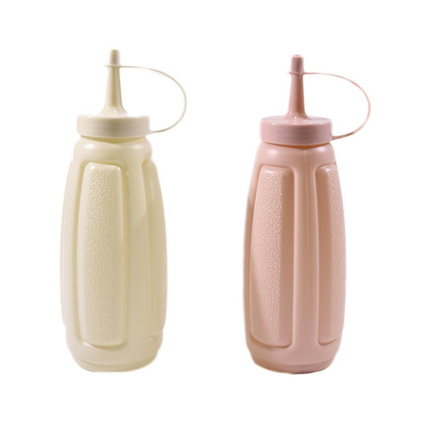 Set of 2 Versatile Squeeze Bottles with Precision Nozzle - Perfect for Sauces and Dressings