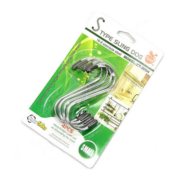 Durable Stainless Steel S-Type Hooks Set of 4 - Heavy Duty, Multi-Purpose, and Space-Saving