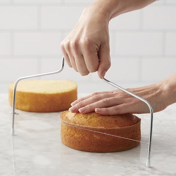 Adjustable Stainless Steel Cake Leveler and Slicer for Perfect Layers - Easy to Use and Clean