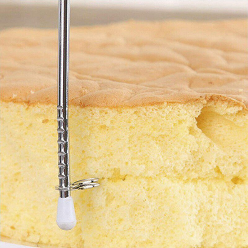 Adjustable Stainless Steel Cake Leveler and Slicer for Perfect Layers - Easy to Use and Clean