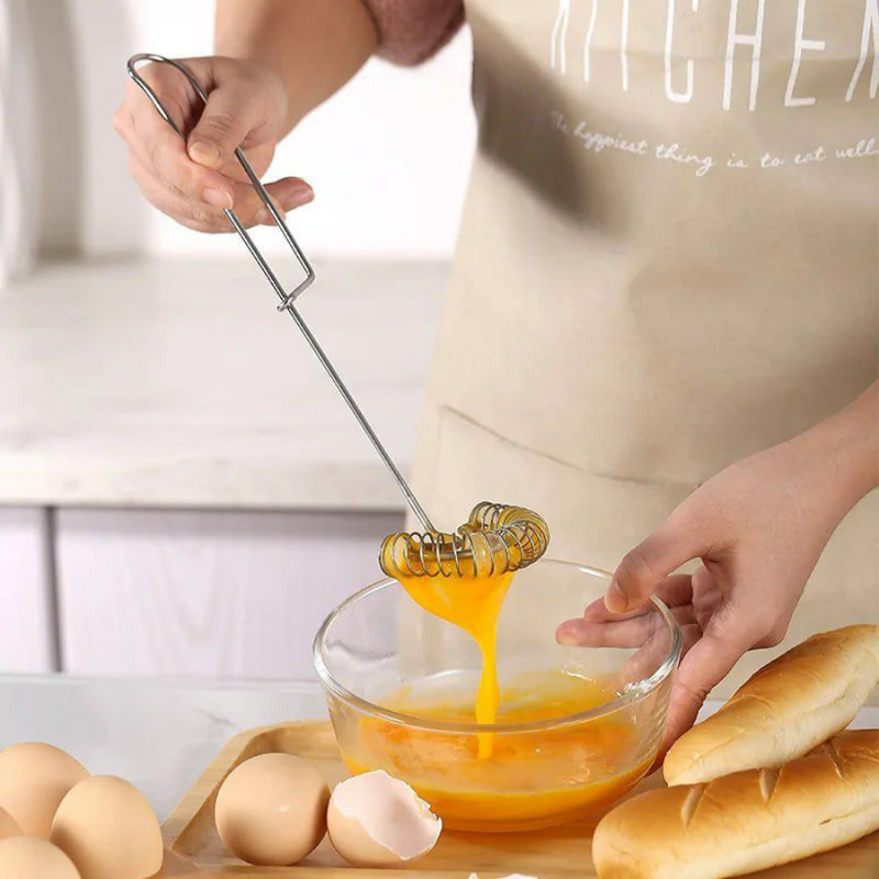 Durable Stainless Steel Egg Beater - Perfect for Effortless Egg Mixing and Baking