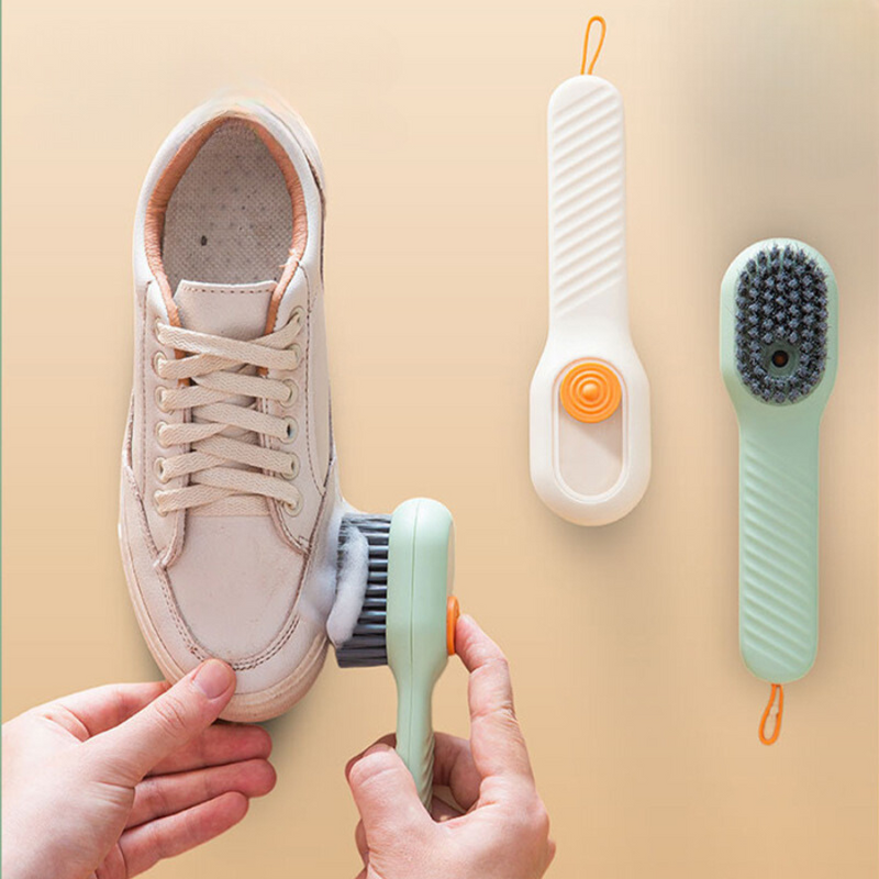 Innovative Shoe Cleaning Brush with Ergonomic Handle and Built-in Soap Dispenser