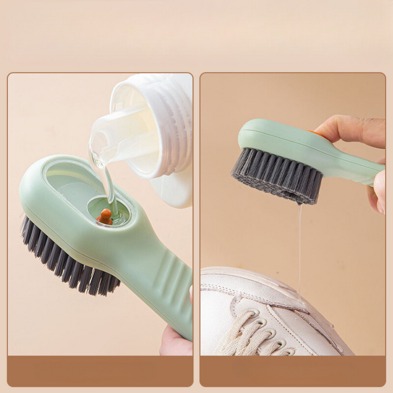 Innovative Shoe Cleaning Brush with Ergonomic Handle and Built-in Soap Dispenser