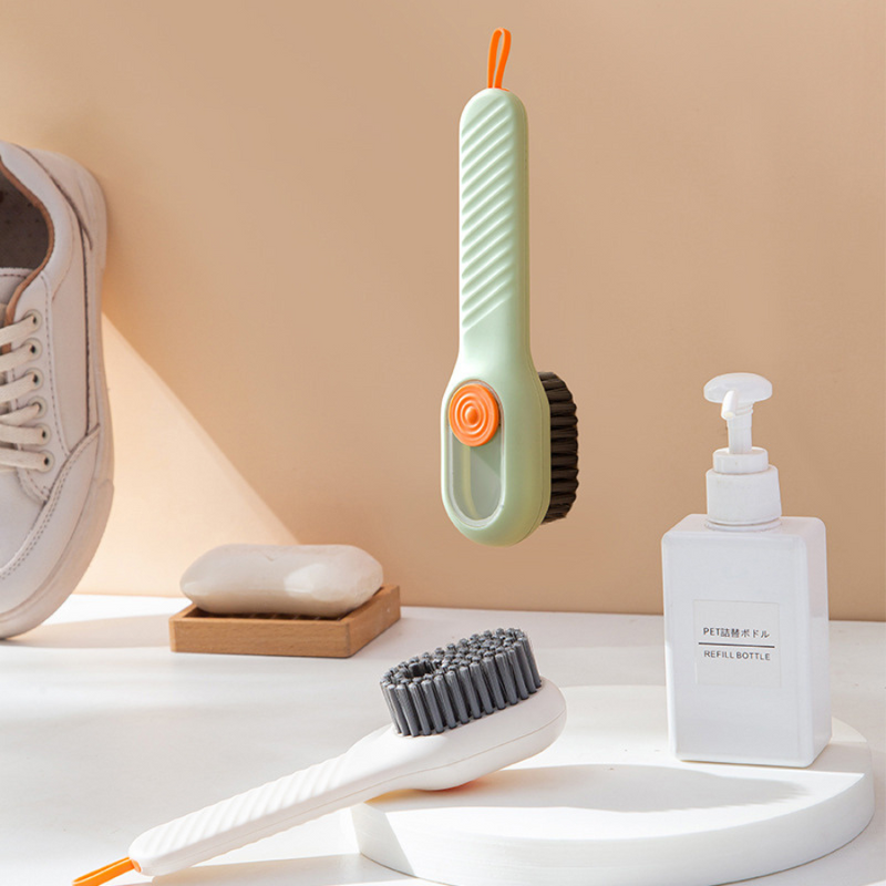 Innovative Shoe Cleaning Brush with Ergonomic Handle and Built-in Soap Dispenser