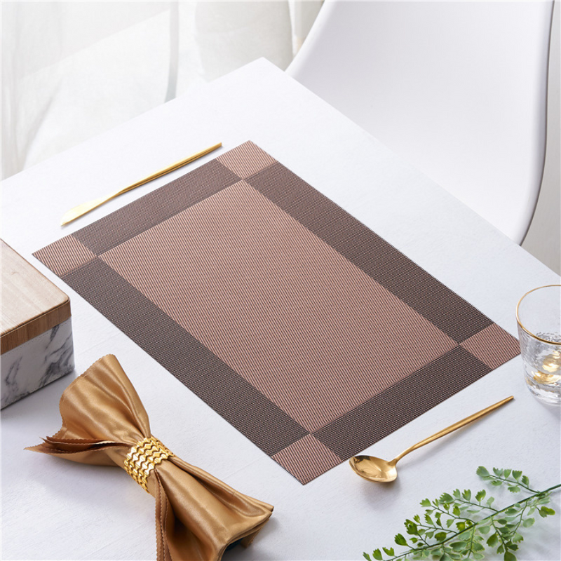 Elegant Heat-Resistant Woven Placemats for Dining Table - Set Of 6, Easy to Clean