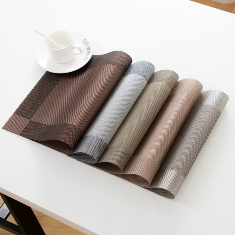 Elegant Heat-Resistant Woven Placemats for Dining Table - Set Of 6, Easy to Clean