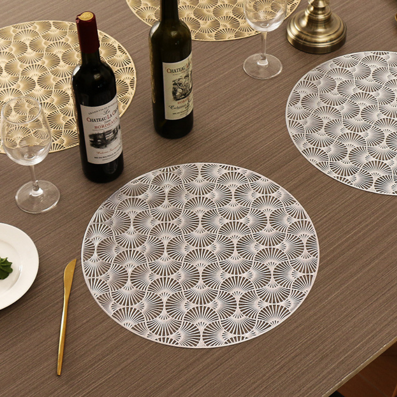 Elegant PVC Round Placemat for Dining Table - Multiple Colors Available, Single Piece