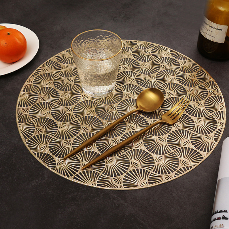 Elegant PVC Round Placemat for Dining Table - Multiple Colors Available, Single Piece