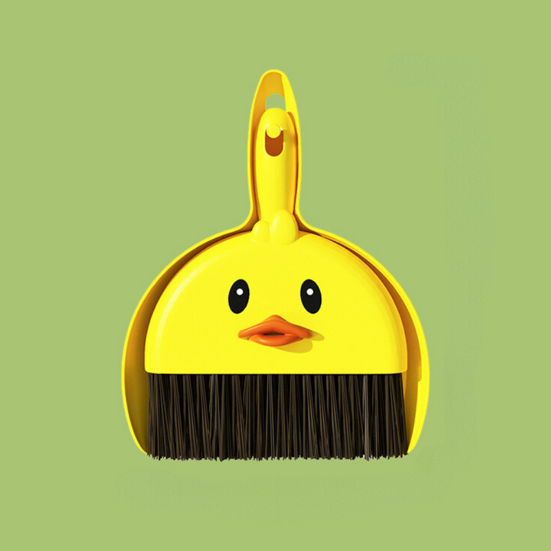 Cute Duck Shaped Mini Broom and Dustpan Set for Kids - Fun and Functional Cleaning Tool