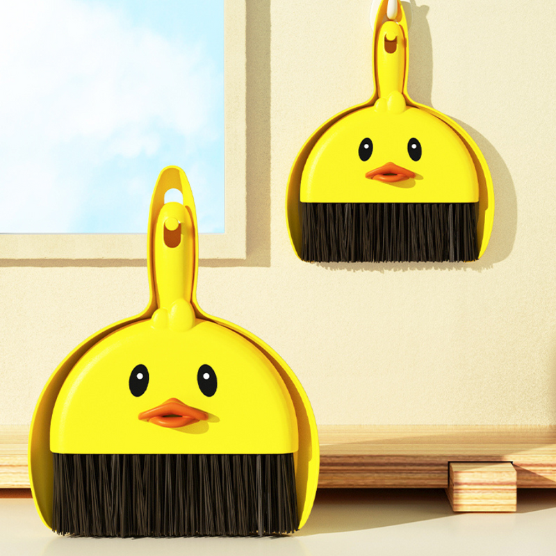 Cute Duck Shaped Mini Broom and Dustpan Set for Kids - Fun and Functional Cleaning Tool