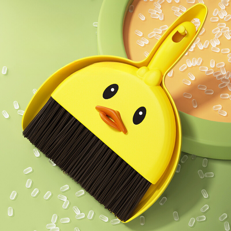 Cute Duck Shaped Mini Broom and Dustpan Set for Kids - Fun and Functional Cleaning Tool