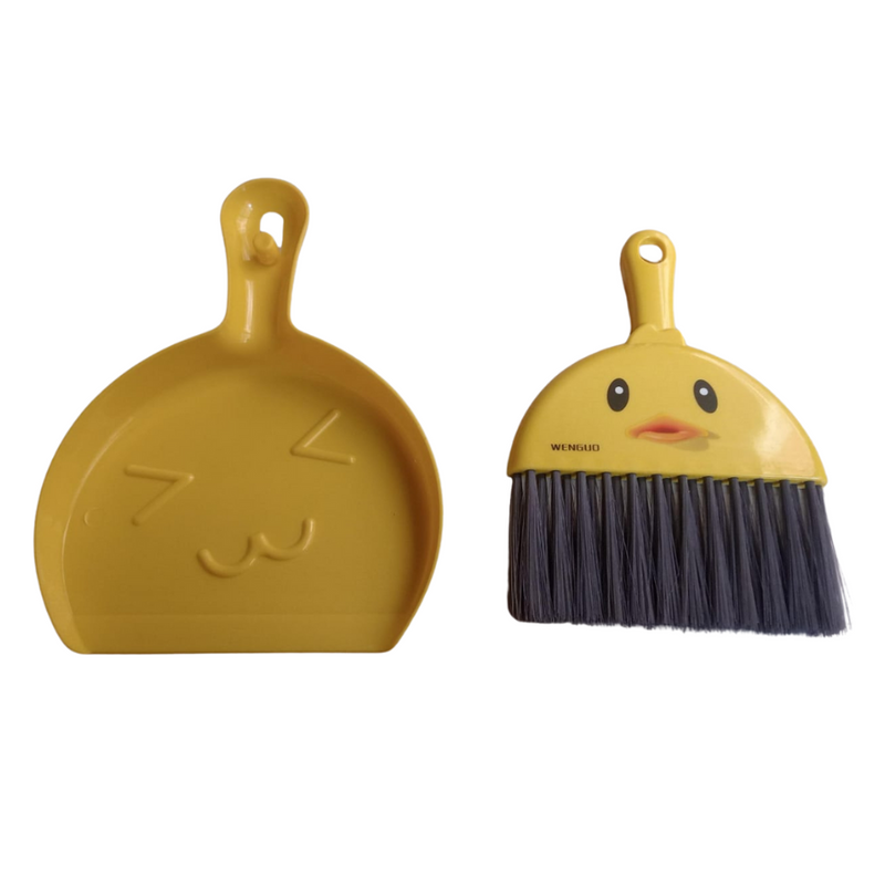 Cute Duck Shaped Mini Broom and Dustpan Set for Kids - Fun and Functional Cleaning Tool