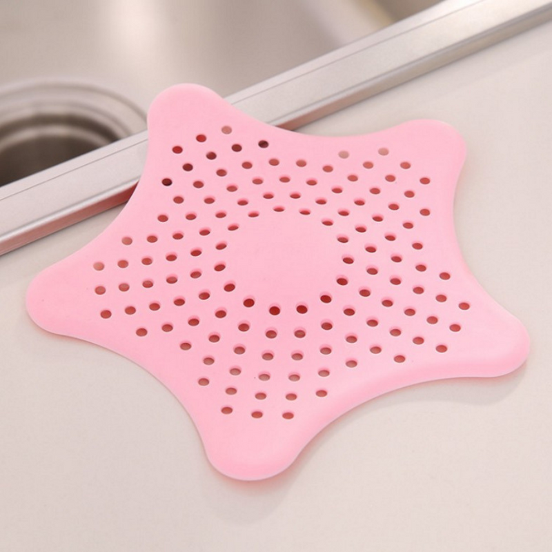 Set of 4 Starfish Shape Silicone Floor Drain Covers - Multi-Color Anti-Clog Sink Strainers