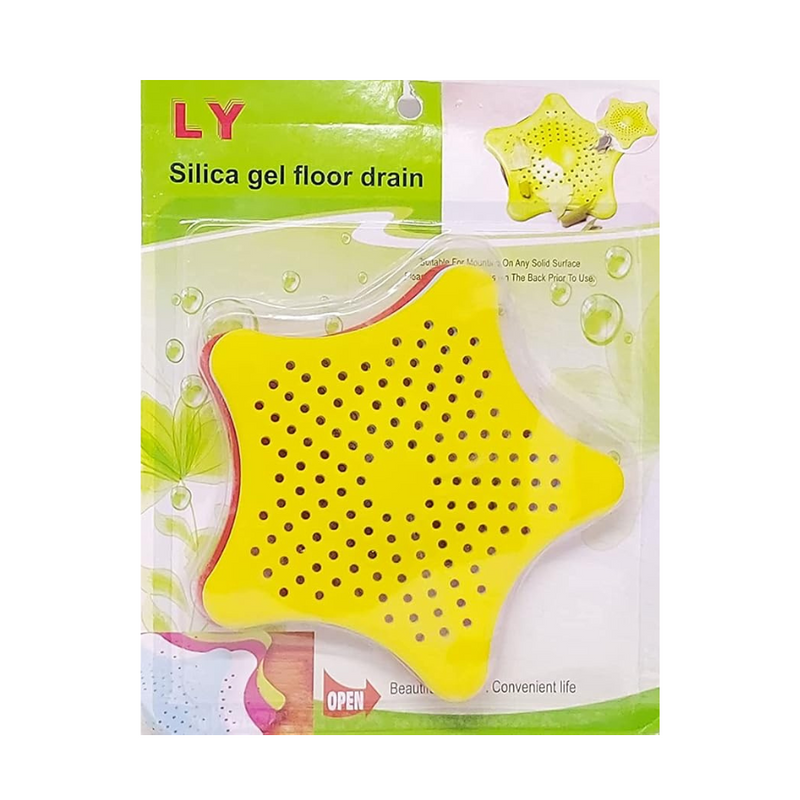 Set of 4 Starfish Shape Silicone Floor Drain Covers - Multi-Color Anti-Clog Sink Strainers