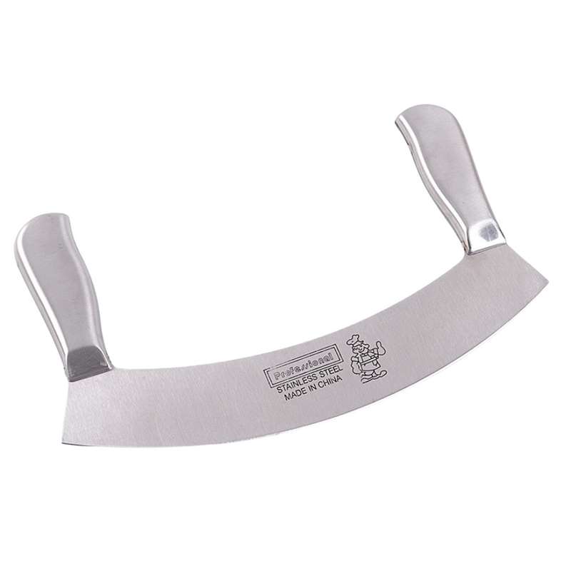 Professional Stainless Steel Double Handle Knife for Efficient Chopping