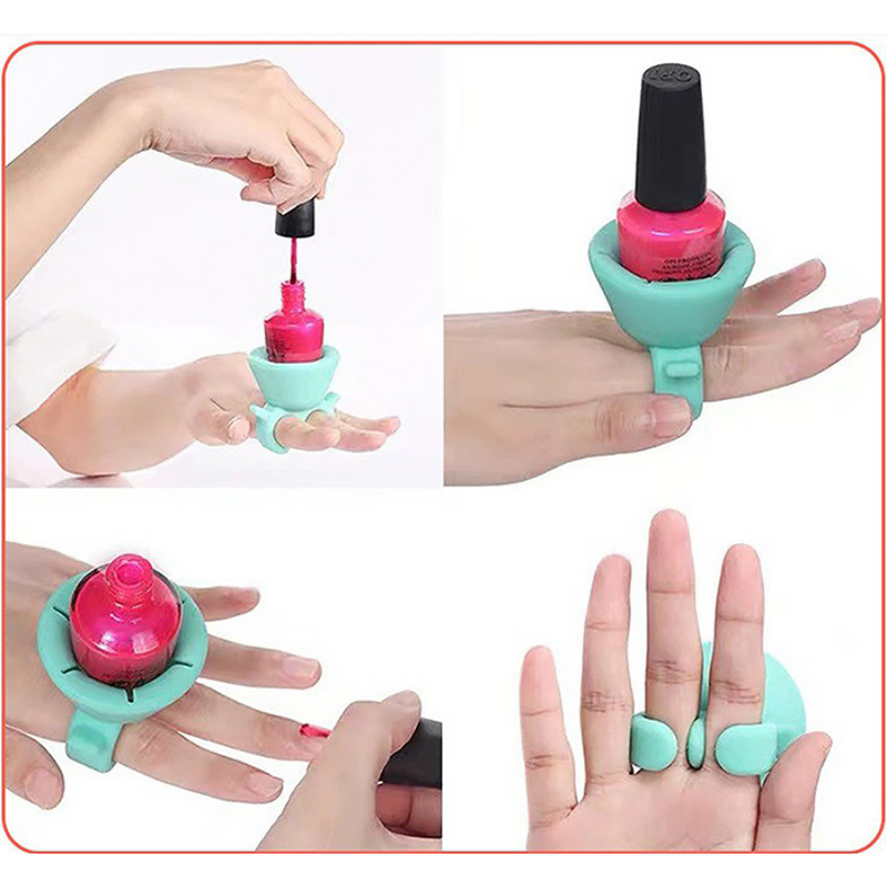 Innovative Silicone Nail Polish Holder Ring for Convenient Nail Art