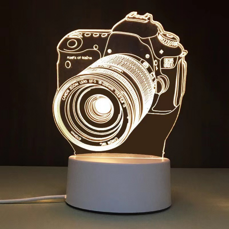 Creative 3D Visualization Lamp - Unique Touch Dimmer RGB Light for Home and Office Decor