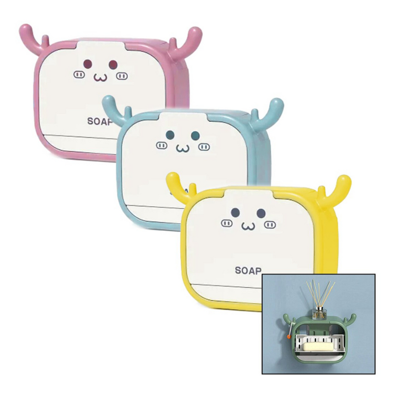 Cute and Durable Waterproof Cartoon Soap Holder Box - Perfect for Home, Travel, Gym Use, and More