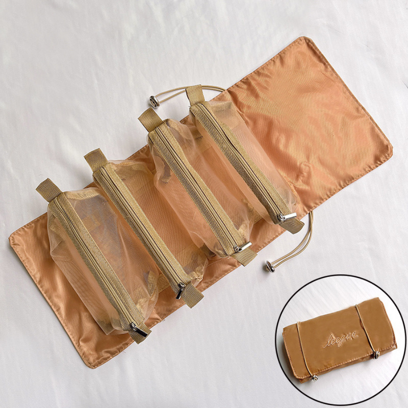 Travel Makeup Bag Set with 4 Removable Pouches - Organize Your Cosmetics, Toiletries, and Accessories