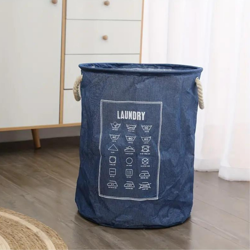 Premium Round Laundry Basket - Durable Fabric, Large Capacity, Easy Carry Handles