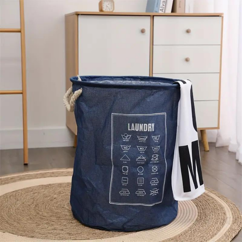 Premium Round Laundry Basket - Durable Fabric, Large Capacity, Easy Carry Handles