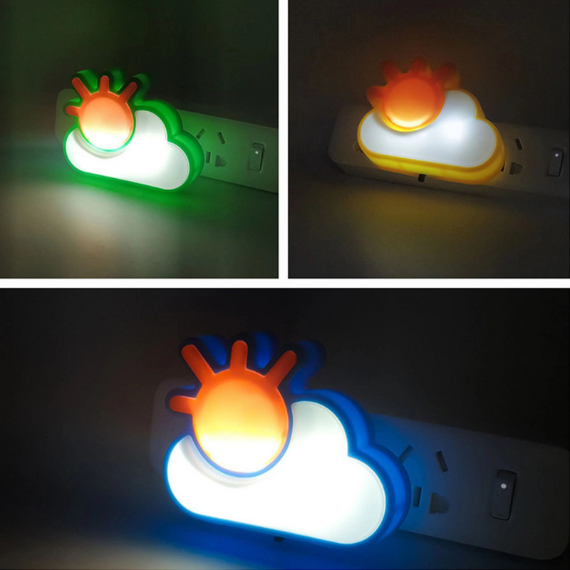 DP LED Night Light - Cute Sun and Cloud Design, Soft Lighting for Kids and Home Use