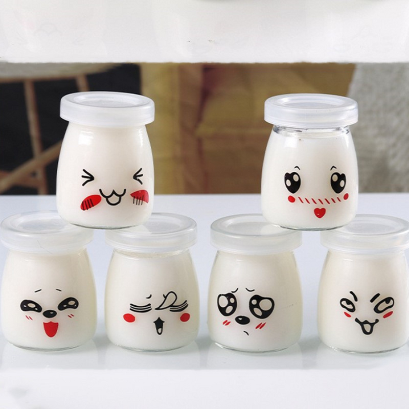 Cute Glass Dessert Jar with Lid - Perfect for Pudding, Yogurt, and Snacks (1 Piece)