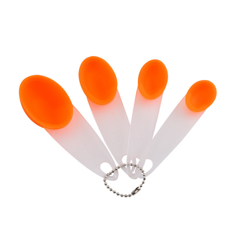 4-Piece Measuring Spoons Set with Silicone Handles - Precise Measurements for Baking and Cooking