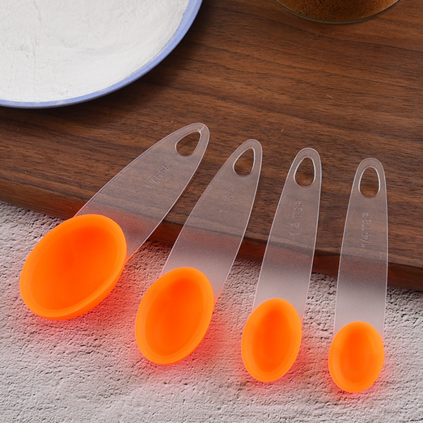 4-Piece Measuring Spoons Set with Silicone Handles - Precise Measurements for Baking and Cooking