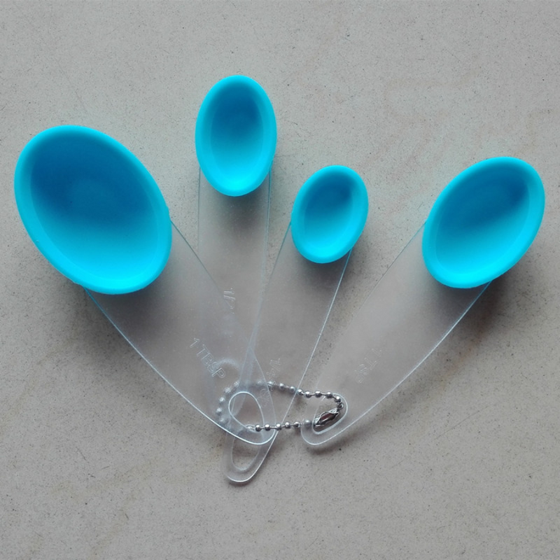 4-Piece Measuring Spoons Set with Silicone Handles - Precise Measurements for Baking and Cooking