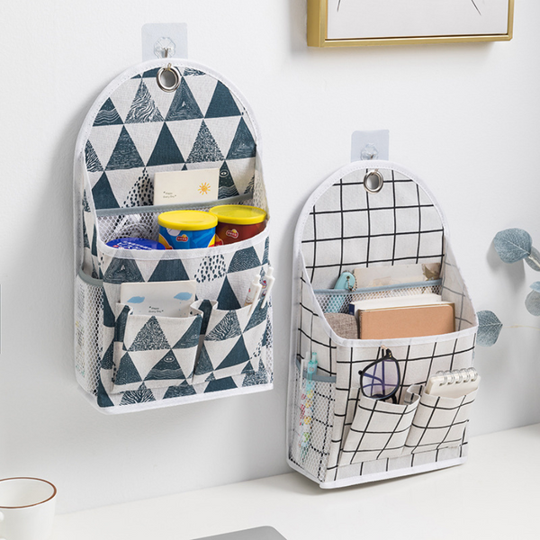 Hanging Fabric Wall Organizer With Multiple Pockets For Home Storage And Decoration