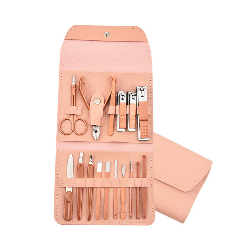 Premium 16-Piece Nail Care Manicure Pedicure Set With Travel Case - Selective Color