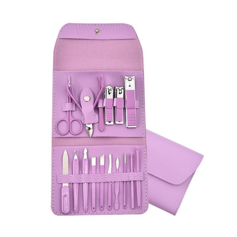 Premium 16-Piece Nail Care Manicure Pedicure Set With Travel Case - Selective Color