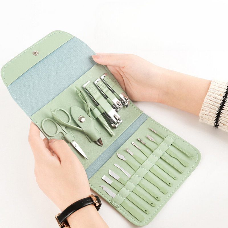 Premium 16-Piece Nail Care Manicure Pedicure Set With Travel Case - Selective Color