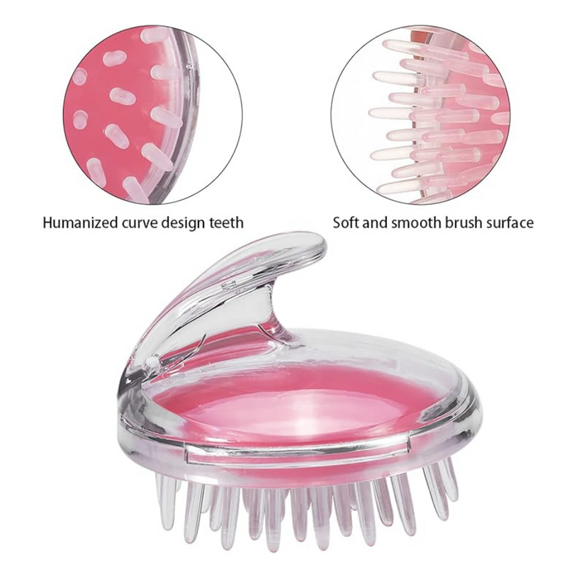 Ergonomic Scalp Massager & Hair Shampoo Brush - Soft Silicone Bristle - Multiple Colors