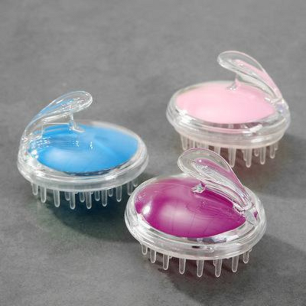 Ergonomic Scalp Massager & Hair Shampoo Brush - Soft Silicone Bristle - Multiple Colors