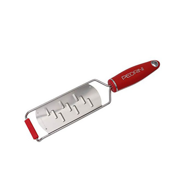 Pedrini Stainless Steel Cheese & Chocolate Shaver with Red Handle - Durable & Ergonomic Design