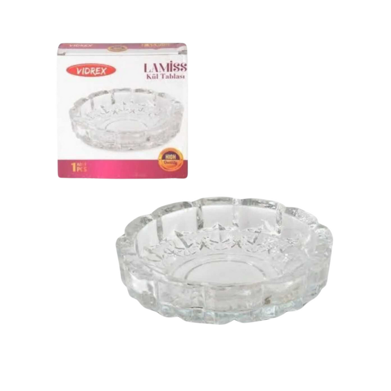 Vıdrex Lamiss Glass Ashtray - High-Quality, Elegant Design, Heat-Resistant Crystal Clear Ashtray