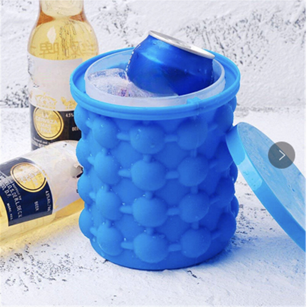 Ice Cube Maker Genie with Unique Double Chamber Design - Keeps Drinks and Ice Cream Cold