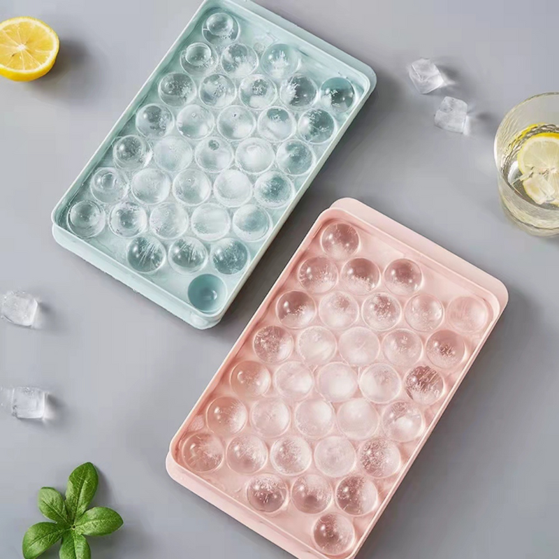 Round Ice Cube Tray with Lid - Food-Grade, Easy-Release, BPA-Free for Perfect Round Ice Cubes