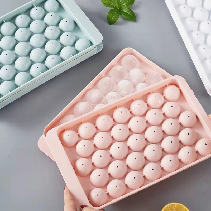 Round Ice Cube Tray with Lid - Food-Grade, Easy-Release, BPA-Free for Perfect Round Ice Cubes