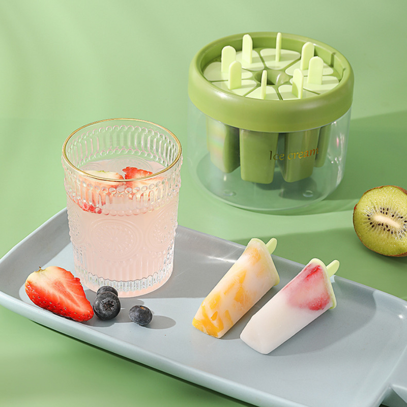 Popsicle Mold Set with 8 Molds and Lid - BPA-Free, Reusable, Easy-Release Design for Homemade Treats